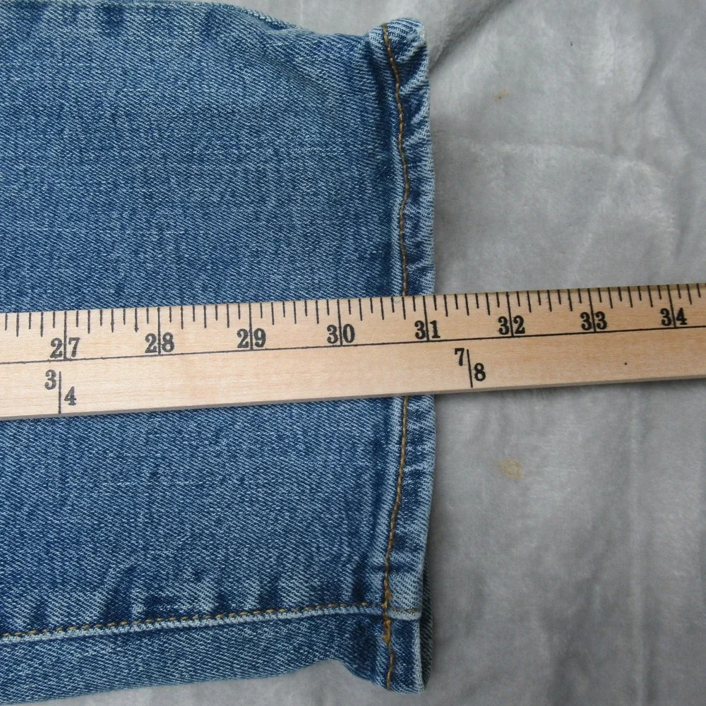 GAP‎ Jeans Mens 32x31 Medium Wash Denim Whisker Fade Relax Boot Wide Leg